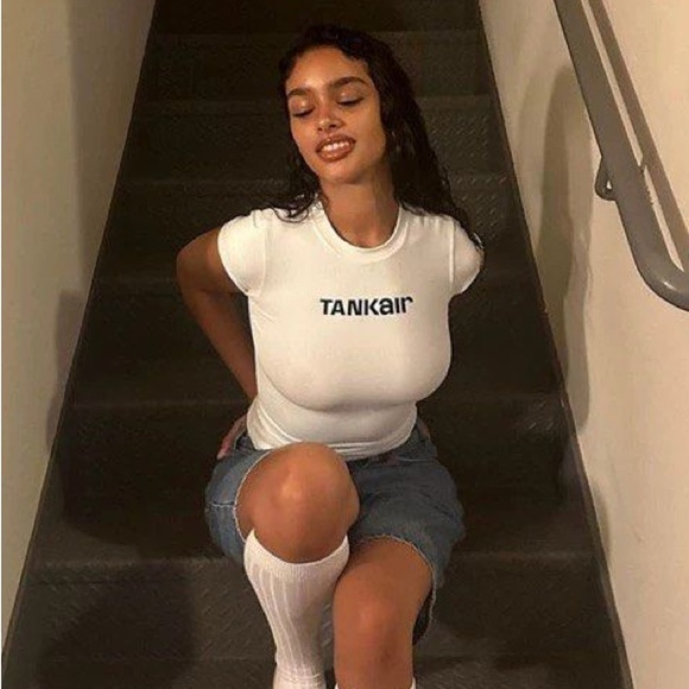 Tankair Logo white baby tee size S